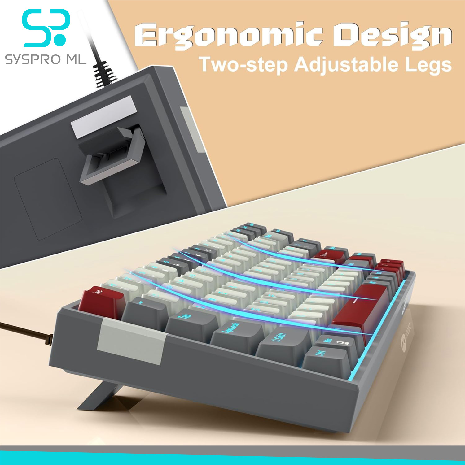 Teclado Mecánico MageGee 75 % con iluminación RGB - Imagen 4