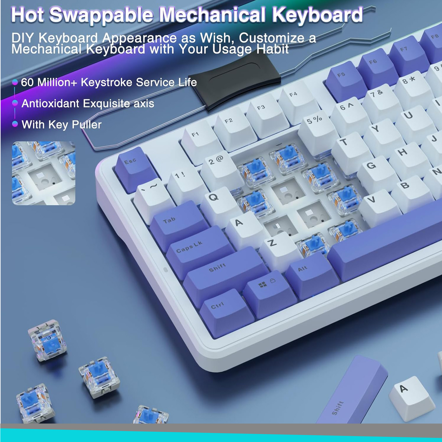 Teclado Mecánico AULA F87 75 % TKL - Imagen 3