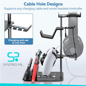 Soporte multifuncional para auriculares, controles y dispositivos