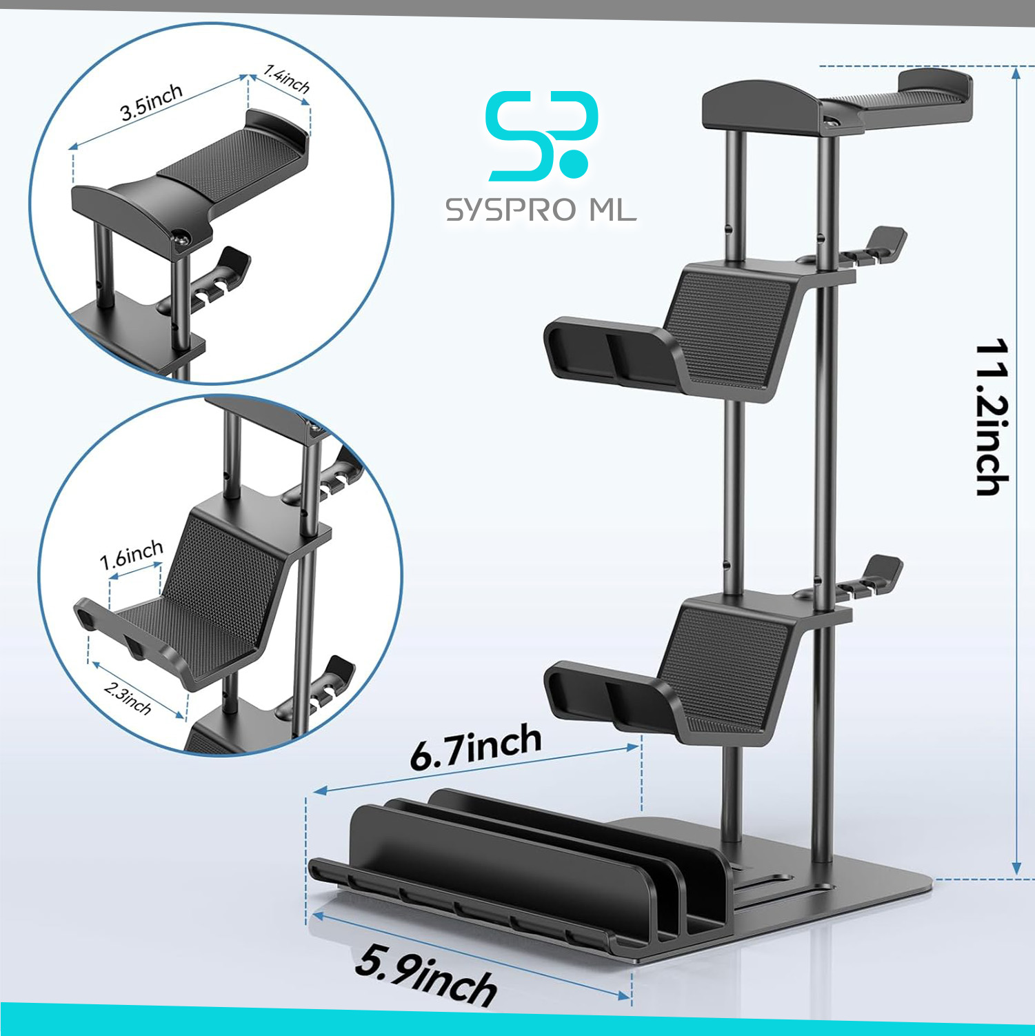 Soporte multifuncional para auriculares, controles y dispositivos - Imagen 3