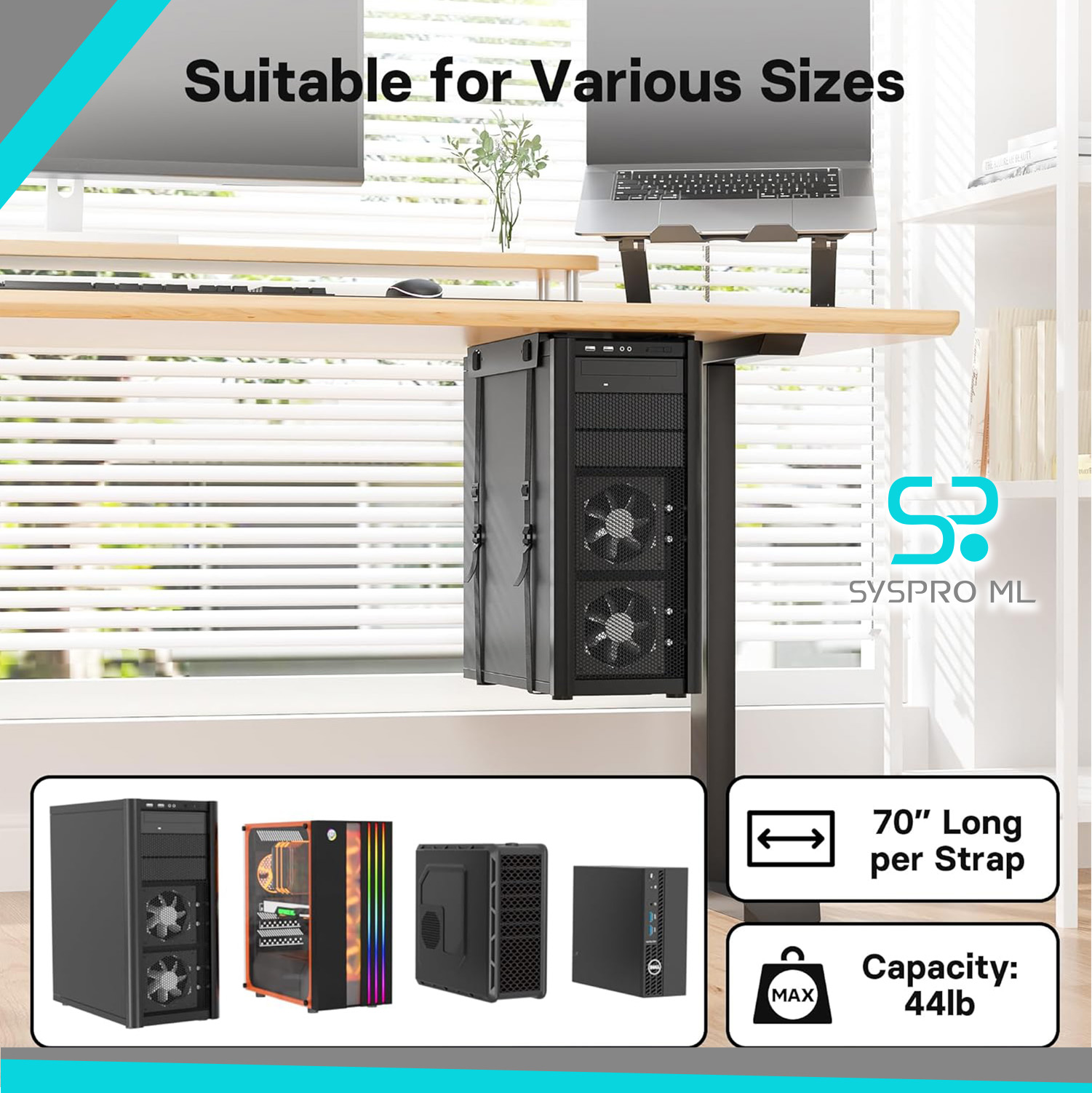 1Home Soporte Ajustable para CPU Bajo Escritorio - Imagen 4