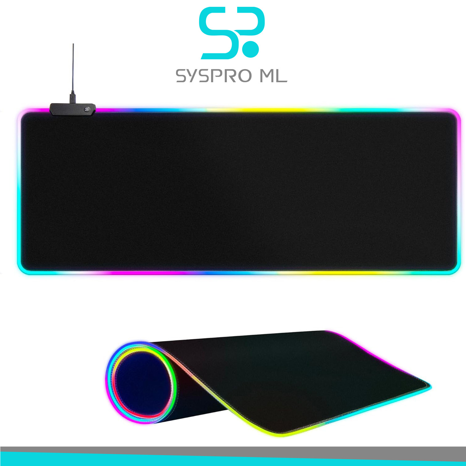 Alfombrilla RGB Grande para Gaming con Control Táctil y Base Antideslizante.