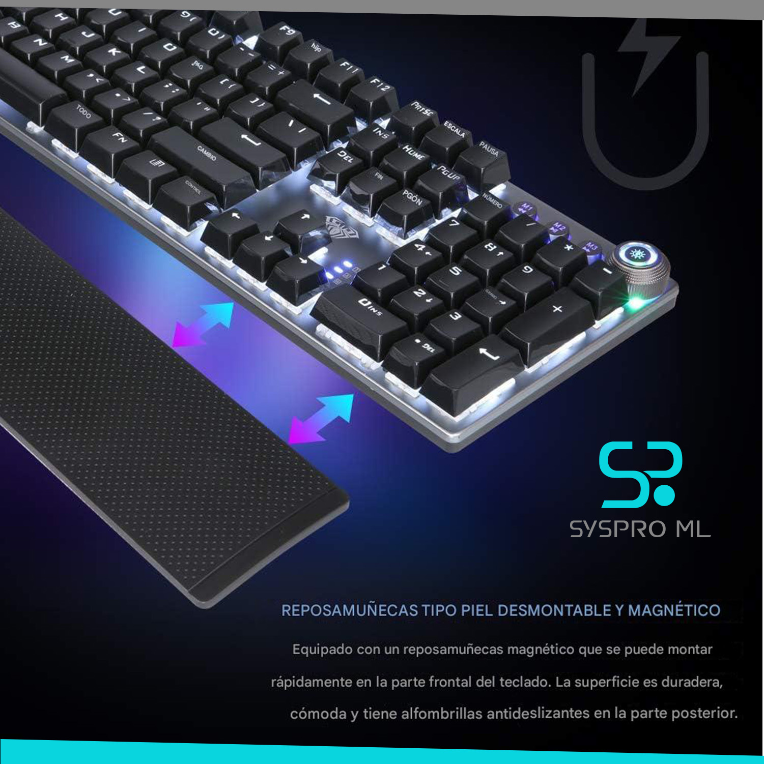 Teclado Mecánico AULA F2088 100% con reposamuñecas y RGB - Imagen 3