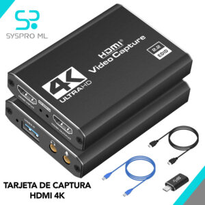 Tarjeta de Captura de Video Dcyfol – HDMI 4K a USB, Full HD 1080p 60FPS (Negro).