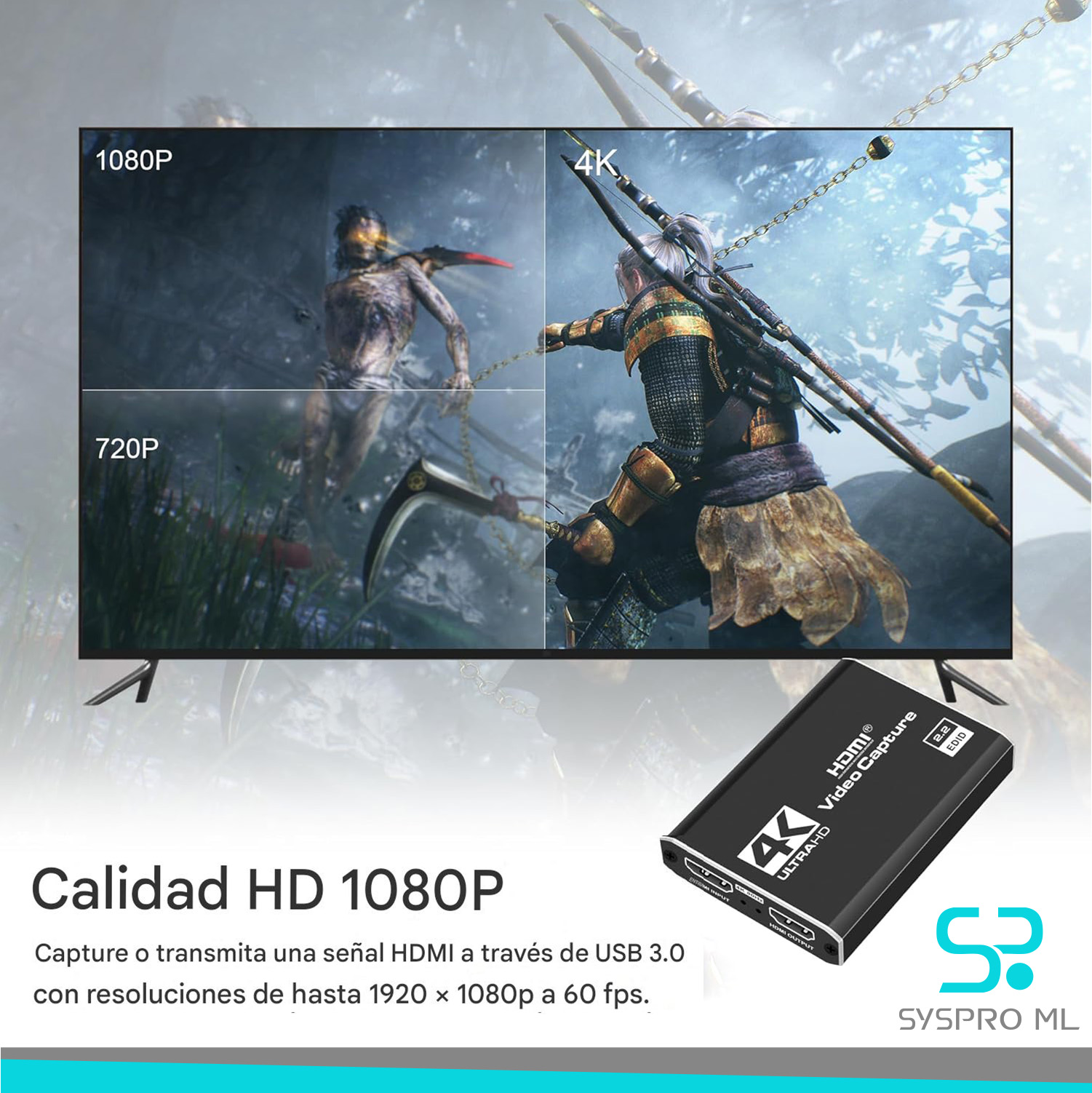 Tarjeta de Captura de Video Dcyfol – HDMI 4K a USB, Full HD 1080p 60FPS (Negro). - Imagen 4