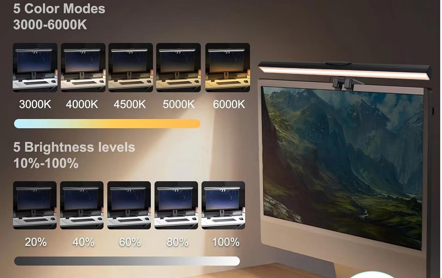 Barra de Luz LED para Monitor USB – Luz Antirreflejo para Pantalla. - Imagen 3