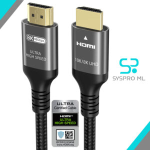 Cable HDMI Ultra Alta Velocidad 48Gbps – 10K/8K/4K HDR10+ 5 pies.
