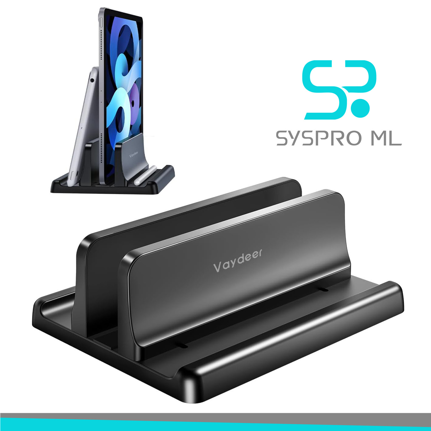Soporte vertical 3 en 1 para laptop, tablet y teléfono