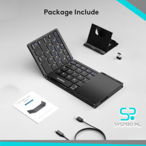 Teclado Bluetooth plegable multi-dispositivo con batería recargable