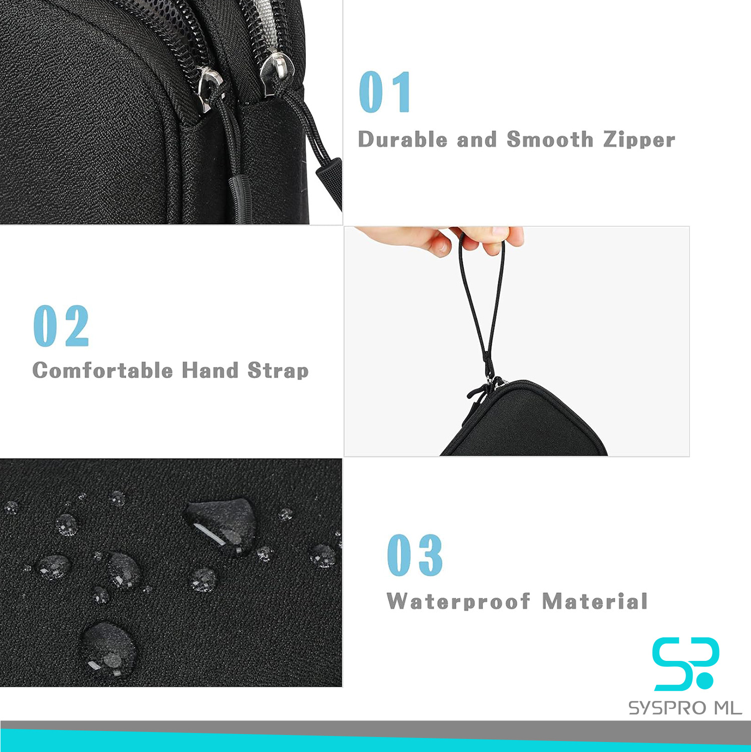 Organizador Cartuchera electrónico portátil de doble capa para cables y gadgets - Imagen 3