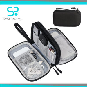 Organizador Cartuchera electrónico portátil de doble capa para cables y gadgets